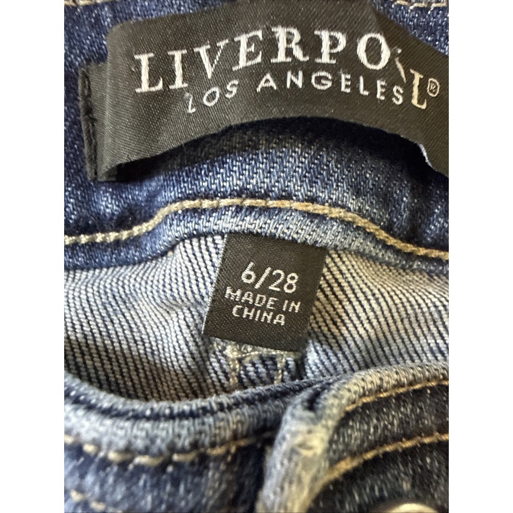 Liverpool Los Angeles Light Wash Flare The Gia Glider Crop Jeans sz 4/27 - Picture 7 of 9